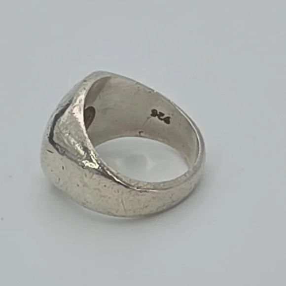 Vintage Dome Shaped Ring Hollow Center 925 Sterling Silver Textured Size 5.5 - Picture 6 of 11